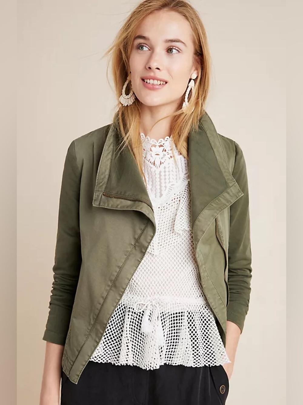 Anthropologie Two-Tone Olive and Brown Utility Jacket